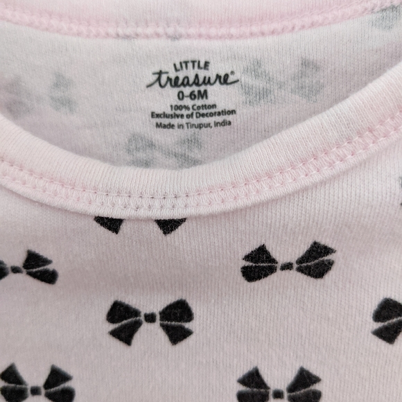 Pink sleep gown with black bow print - Picture 2 of 4
